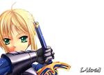  armor artoria_pendragon_(all) fate/stay_night fate_(series) saber solo sword uraomote weapon 