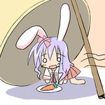  alternate_costume animal_ears artist_request bunny_ears carrot chibi drop_trap lowres lure reisen_udongein_inaba school_uniform solo touhou 