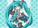  aqua_hair hatsune_miku long_hair solo spring_onion thighhighs tougo twintails very_long_hair vocaloid 