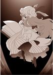  bad_id bad_pixiv_id book hat ica long_hair monochrome patchouli_knowledge ribbon sepia solo touhou 