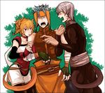  2boys :p animal_ears bad_id bad_pixiv_id blonde_hair braid fire_emblem fire_emblem:_akatsuki_no_megami kyza lyre_(fire_emblem) multiple_boys ranulf short_hair sudachips tail tongue tongue_out 