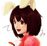 animal_ears bad_id bad_pixiv_id black_hair bunny_ears inaba_tewi jewelry necklace nirco red_eyes short_hair smile solo touhou 