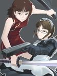  akizuki_ritsuko amami_haruka black_lagoon cosplay idolmaster idolmaster_(classic) idolmaster_1 inu_(aerodog) multiple_girls roberta_(black_lagoon) roberta_(black_lagoon)_(cosplay) shenhua shenhua_(cosplay) 