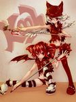  animal_hat bat_wings cat_hat character_request hat kooh mosho multiple_girls pangya panties red_hair striped striped_legwear thighhighs underwear wings 