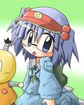  bad_id bad_pixiv_id bespectacled chibi crossover glasses hair_bobbles hair_ornament hat kawashiro_nitori kiteretsu_daihyakka korosuke kuryu_(turedure) lowres solo touhou two_side_up 