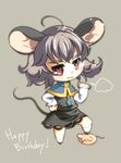  animal_ears blush chibi hand_on_hip happy_birthday mepikari mouse_ears mouse_tail nazrin red_eyes simple_background smile solo tail touhou 