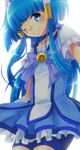  amamiya_hisui aoki_reika bad_id bad_pixiv_id bike_shorts blue blue_eyes blue_hair blue_skirt bow bowtie brooch cure_beauty hair_tubes highres jewelry long_hair magical_girl one_eye_closed precure shorts shorts_under_skirt sidelocks skirt smile smile_precure! solo white_background 