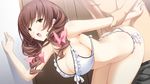  bikini brown_hair cleavage game_cg giga hotchkiss mikage_shizuku mikoto_akemi sex swimsuit 