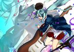  boots guitar hatsune_miku instrument koyoi_mitsuki skirt tie vocaloid 