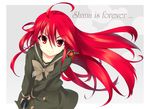  alastor_(shakugan_no_shana) jewelry long_hair mokkei pendant red_eyes red_hair school_uniform serafuku shakugan_no_shana shana sword weapon 