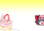  :3 animated animated_gif bat_wings blue_hair bow cake chibi commentary crawling detached_wings food fruit gradient gradient_background hands hat hat_bow hypnotic lowres minigirl noai_nioshi open_mouth pushing remilia_scarlet short_hair simple_background solo strawberry touhou wings |_| 