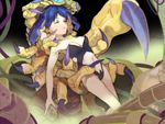  bad_id bad_pixiv_id black_leotard blue_hair breasts claws cleavage closed_eyes grandia grandia_ii leotard lok-tar medium_breasts midriff navel short_hair sleeping solo tio_(grandia) 