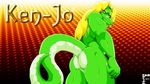  anthro biceps big_muscles blonde_hair butt crocodile fabfelipe gecko hair ken-jo lizard looking_at_viewer male muscles nude pose raised_tail reptile scalie solo 