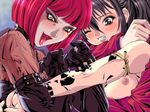  2girls black_hair breasts censored cg female game_cg girl multiple_girls needle one_eye_closed pigeon_blood red_hair short_hair tongue tongue_out twintails wink 