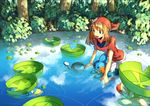  bad_id bad_pixiv_id bandana blue_eyes creature gen_3_pokemon haruka_(pokemon) kneeling lily_pad lombre lotad mudkip nature open_mouth partially_submerged pokemon pokemon_(creature) pokemon_(game) pokemon_rse skyloop19 tree water watering_can 