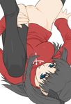  bottomless fate/stay_night fate_(series) pussy shichimenchou spread_legs thighhighs tohsaka_rin turtleneck uncensored 