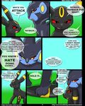  comic dialog eeveelution english_text female kuroodod luxray male nintendo pok&#233;mon pok&eacute;mon text umbreon video_games 