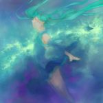  green_hair hatsune_miku long_hair nemeko skirt solo thighhighs twintails very_long_hair vocaloid 