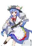  absurdres angel bad_id bad_pixiv_id food fruit guitar hat highres hinanawi_tenshi instrument peach solo sunyukun touhou 