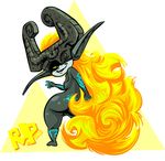  butt evilkingtrefle female hair helmet imp long_hair looking_back midna nintendo nude orange_hair pussy r!p rape_face red_eyes side_boob the_legend_of_zelda twilight_princess video_games 