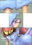  big_breasts breasts butt catapult_beetle comic demona disney english_text erection fellatio female gargoyles hair hat human male mammal nintendo nude oral oral_sex penis pok&#233;mon pok&eacute;mon sex straight text video_games wings 