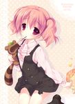  bad_id bad_pixiv_id chips eating emily_(pure_dream) food inu_x_boku_ss mouth_hold pink_eyes pink_hair pocky potato_chips roromiya_karuta school_uniform short_hair tanuki twintails watanuki_banri 