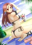  ankle_lace-up ass bad_id bad_pixiv_id beach bikini black_bikini bracelet breasts brown_eyes brown_hair cloud covered_nipples cross-laced_footwear day dessert flower food hair_flower hair_ornament ice_cream jewelry legs long_hair looking_at_viewer looking_back medium_breasts minna-dietlinde_wilcke ocean outdoors panties parfait parted_lips shibata_rai shiny shiny_skin ship side-tie_bikini sideboob sitting sky smile solo strike_witches swimsuit thighs thong thong_bikini underboob underwear wariza watercraft world_witches_series 