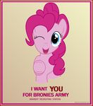 2012 brony diegotan english_text equine female friendship_is_magic hair hooves horse mane my_little_pony pinkie_pie_(mlp) pony poster propaganda 