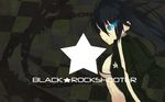  bad_id bad_pixiv_id bikini black_hair black_rock_shooter black_rock_shooter_(character) blue_eyes burning_eye chain glowing highres jacket long_hair ppopar solo stitches swimsuit twintails 