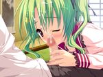  censored cum fellatio game_cg green_hair hoshizora_e_kakaru_hashi penis pussy_juice toudou_koyori 