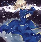  absurdres ahoge artoria_pendragon_(all) bad_id bad_pixiv_id blonde_hair blue_eyes dress fate/stay_night fate_(series) hair_ribbon highres ribbon saber solo yamato_(aoiaoiao921) 