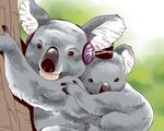  animalization carrying koala mononobe_no_futo no_humans onikobe_rin parody piggyback touhou toyosatomimi_no_miko 