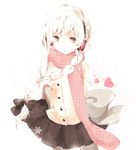  braid character_name grey_eyes headphones long_hair naniiro pantyhose scarf sekka_yufu skirt solo utau white_hair 