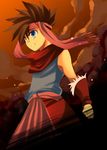  blue_eyes brown_hair capelet giraccho_(girazusu) headband male_focus randi seiken_densetsu seiken_densetsu_2 solo spiked_hair vambraces 