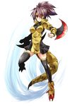  axe bad_id bad_pixiv_id dragon_girl gen_5_pokemon haxorus monster_girl paopao personification pokemon ponytail red_eyes solo tail weapon 