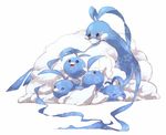  baby bird black_eyes blue cloud gen_3_pokemon no_humans pokemon pokemon_(creature) sleeping swablu white yoshian 