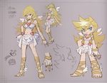  angel_wings ankle_wings armlet artbook artist_request bare_shoulders blonde_hair blue_eyes earrings frilled_skirt frills high_heels highres jewelry long_hair multiple_views nail_polish official_art panty_&amp;_stocking_with_garterbelt panty_(psg) sandals scan shoes skirt wings 