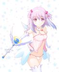  bare_shoulders hair_bobbles hair_ornament hairband hitomoji_(artist) magical_girl nanako_(to_heart_2) panties pink_eyes pink_hair short_hair side-tie_panties solo thighhighs to_heart_2 two_side_up underwear wand wings 