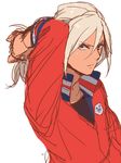  blonde_hair gouenji_shuuya gumin inazuma_eleven_(series) inazuma_eleven_go jacket long_hair male_focus solo 