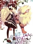  arcanine black_hair bow gothic_lolita lolita_fashion mai_(pokemon) nintendo pokemon smile 