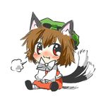  :3 animal_ears bad_id bad_pixiv_id cat_ears cat_tail chen chibi hat multiple_tails rebecca_(keinelove) solo tail touhou v-shaped_eyebrows 