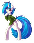  2012 blue_hair clothing cutie_mark equine female friendship_is_magic hair horn horse looking_at_viewer my_little_pony panties pony red_eyes smitty_g solo two_tone_hair underwear unicorn vinyl_scratch_(mlp) 