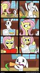  &hearts; &lt;3 angel_(mlp) blue_eyes book bowl braindps carrot comic crying english_text equine female feral fluttershy_(mlp) friendship_is_magic gold hair horse house lagomorph mammal my_little_pony pegasus pink_hair pony rabbit tear tears text window wings 