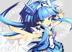  aoki_reika blue blue_eyes blue_hair blue_skirt bow bowtie brooch cure_beauty grey_background hair_tubes head_wings hellnia jewelry long_hair magical_girl outstretched_arms precure serious sidelocks skirt smile_precure! solo spread_arms tiara wrist_cuffs 
