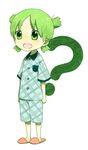  ? child green_eyes green_hair koiwai_yotsuba open_mouth quad_tails simple_background yotsubato! 