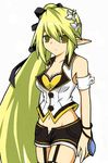  bare_shoulders bra breasts elf elsword flower green_eyes green_hair lowres midriff navel pointy_ears rena_(elsword) underwear 