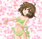  brown_hair chunpai flat_chest hirasawa_yui k-on! looking_at_viewer naked_ribbon open_mouth ribbon short_hair solo 