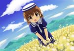  brown_eyes brown_hair chunpai clannad dress hat okazaki_ushio open_mouth sailor_dress solo spoilers 