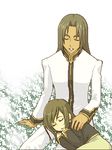  age_difference brother_and_sister brown_hair eyes_closed lowres siblings sleeping tales_of_(series) tales_of_the_abyss tear_grants van_grants younger 