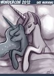  bed dialogue duo english_text equine female feral friendship_is_magic hair horn horse john_joseco mammal my_little_pony pony princess_celestia_(mlp) princess_luna_(mlp) sibling sisters sleeping text tumblr unicorn winged_unicorn wings 